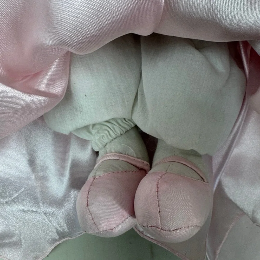 Dept 56 Easter Bunny Rabbit Doll Pink Satin Victorian Dress Floral Lace 18